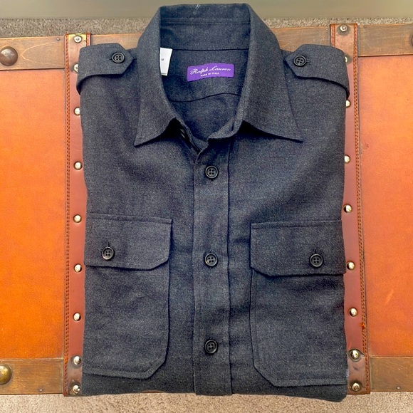 Ralph Lauren Purple Label Other - Purple Label Grey flannel military shirt